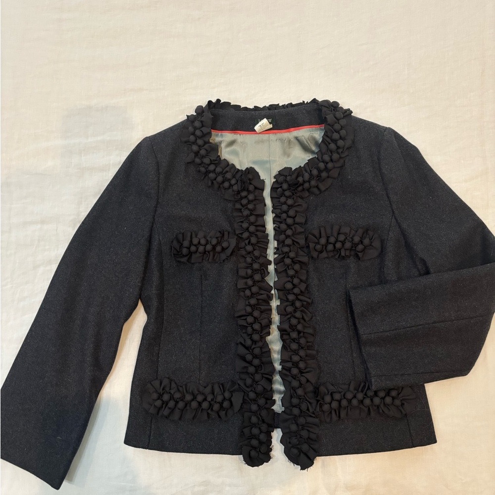 J. Crew Black Decorative Trim Tweed Blazer - Picture 2 of 6